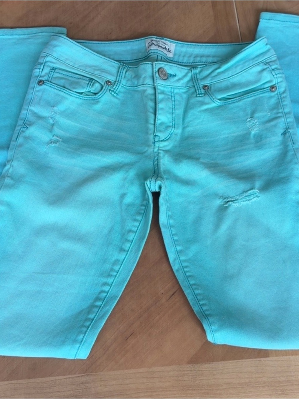 Aeropostale Women's Turquoise Skinny Jeans